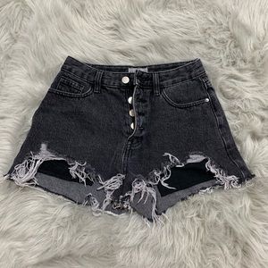 Queen Black Denim Shorts